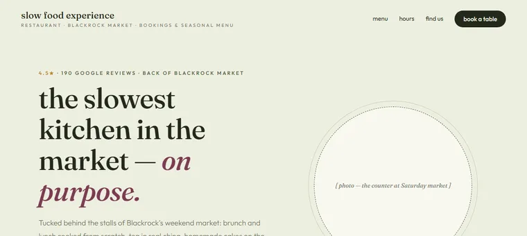 Slow Food Experience &mdash; demo screenshot